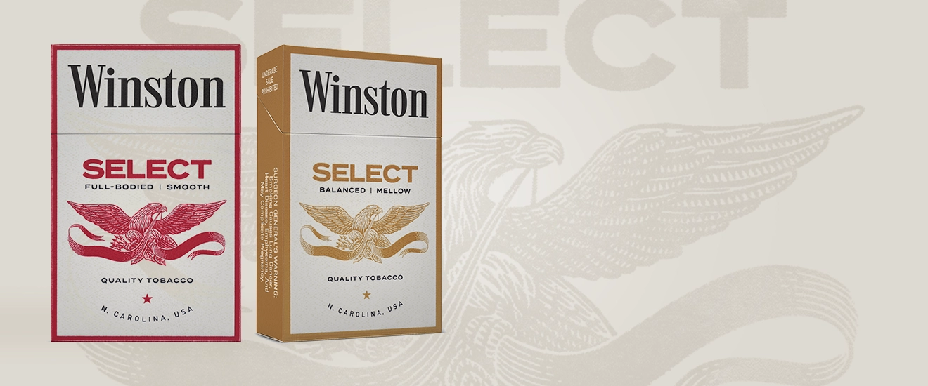 Packs of Winston Cigarettes on top of the Winston Eagle