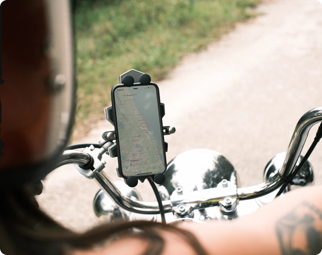 Phone Mount on Motorcycle handlebars